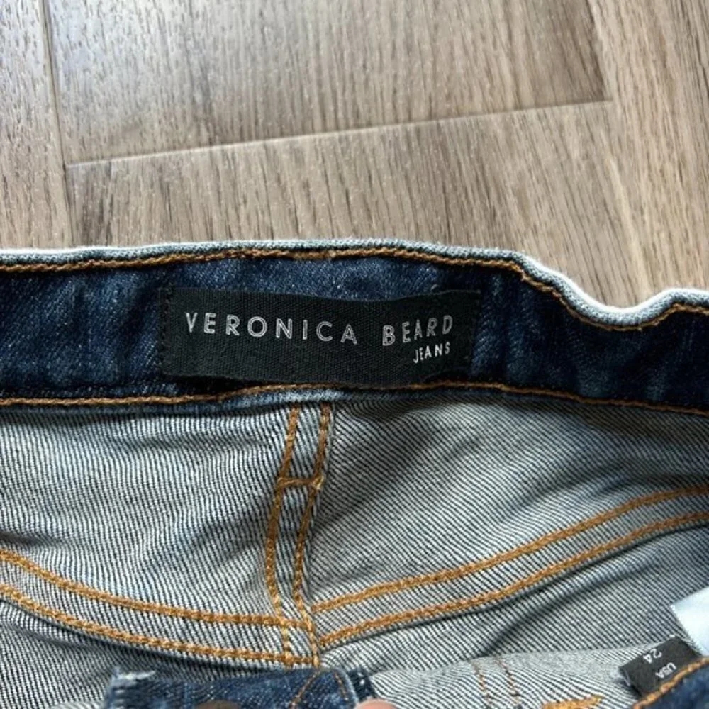 Veronica Beard Zynan Stripe Waist Denim Shorts Size 24